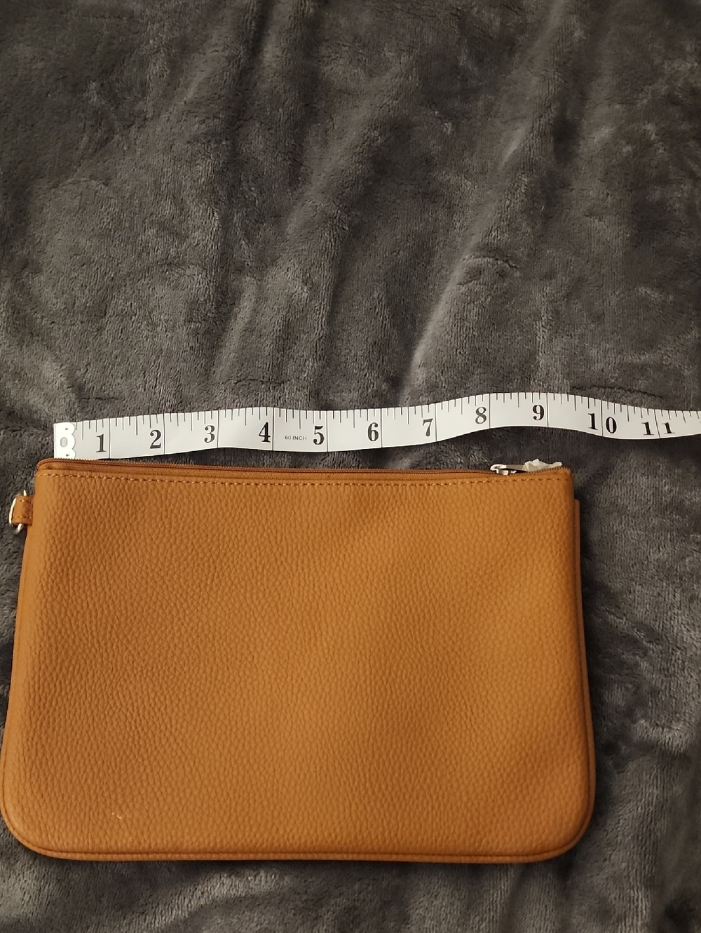 Classic Tan Leather Zip Pouch - Women Bags - Picture 1 of 1